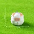 Süßer weißer geflockter Schafanhänger DIY Zubehör mit Maßen 2,1x2,4cm auf grünem Gras - Mit Ösenstift (Siehe Bild) / Schaf (39#)