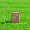 Miniature brown resin block with smiley face for dollhouse DIY landscape decor, 1.9x1.5cm - Smiley Face Wooden Sign (10#)