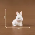 Miniature white bunny figurine for dollhouse DIY decor, 2.6cm high micro landscape ornament - 5# Squatting Rabbit