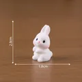 Miniature cute white rabbit figurine for DIY dollhouse decoration, 2.8cm height - 6# Looking Back Rabbit