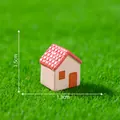 Miniatuur cartoon huisje met rood dak, 1,5 cm hoog voor DIY micro landschap decoratie - 1.5x1.3cm / 4# Rood Dak Huis
