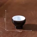 Vintage miniature dark brown ceramic bowl for dollhouse DIY micro landscape decor 1.2cm - 1.2x1.6cm