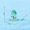Miniature cute green resin squid ornament for micro-landscapes and DIY decor, 2cm height - Green Squid Style (No. 4) / 2x1.8x1.8cm