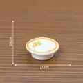 Piatto in ceramica in miniatura per casa delle bambole con motivo floreale, 2 cm - Piatto / Giallo