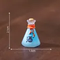 Miniature blue liquor bottle ornament for dollhouse micro landscape DIY projects, 2.1cm tall - 12# Wine