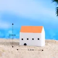 Figurine de maison miniature blanche style méditerranéen pour paysage micro, 3,3x2,8cm - Petit Chalet Chaleureux / 2.8x3.3cm