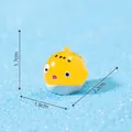 Kleine gelbe Kugelfisch-Harzfigur für Mikrolandschaftsdekoration - 1.7x1.9x2.2cm