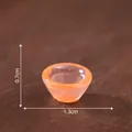 Orange translucent miniature bowl for dollhouse DIY micro landscape size 1.3x0.7cm - 14# Wine Cup Red