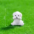 Miniature white cartoon dog figurine, cute puppy ornament for dollhouse DIY decoration - Dog Leaning on Chair (15#)