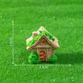 Detailed miniature resin fairy garden cottage house ornament for micro landscape DIY decor - Wide Wood House (5#)