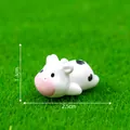 Cute miniature black and white spotted cow figurine for micro landscape DIY decor - 7# Crawling Cow