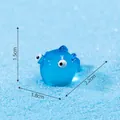 Miniatur-Kugelfisch aus blauem Harz für die Dekoration von Mikro-Landschaften - 1.5x1.8x2.2cm