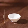 Vintage miniature white ceramic bowl for dollhouse and micro landscape decoration - 0.9x2.1cm