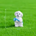 Miniature cartoon white dog figurine with watering can, 3.1cm dollhouse accessory - Watering Dog (18#)