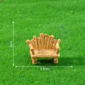 Miniature resin garden bench ornament for micro-landscape DIY, 3.9cm x 3cm dimensions - Wood Chair (9#)