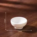 Miniature white ceramic bowl model for dollhouse DIY decor, 2.2cm x 1.1cm size. - 1.1x2.2cm