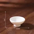 Minimalist white miniature ceramic bowl dollhouse accessory 1cm height 2.2cm width - 1x2.2cm