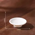 Miniature white ceramic dish model for dollhouse DIY decoration, 2.5cm diameter - 0.8x2.5cm