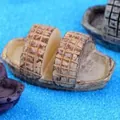 Miniatura barca tradizionale Wupeng per terrario di muschio fai-da-te e acquario. - Giallo