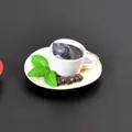 Gatto grigio in miniatura in tazzina da caffè per decorazione paesaggistica fai da te - Gatto Piatto e Tazza Bianca No. 6