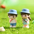 Miniature couple figurines with candied haws for cake decoration and succulent DIY decor - Candied Haws Couple (C0818) / 4.9cm x 2.8cm / Blue Pair