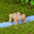 Ponte in legno in miniatura per decorazione micro-paesaggio muschio - Ponte a Ceppo Giallo / Circa 3x2cm / Giallo