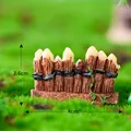 Handcrafted miniature brown resin fence for micro landscape moss DIY decoration - Stake Style (C0350) / 4x2.6cm / Orange