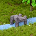 Mini ponte molo stile legno per decorazione paesaggio muschio DIY giardino fatato - Ponte a Ceppo Grigio / Circa 3x2cm / Grigio