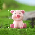 Cute miniature pink resin pig figurine ornament for succulent landscape decoration - Pink Piggy (C0299)