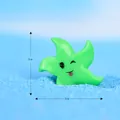 Mini étoile de mer en résine verte avec visage mignon pour décor DIY paysage, taille 2x2cm - Étoile de Mer Espiègle / Vert