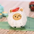 Cute 3cm mini resin sheep figurine with red jujube topping for micro landscape - Meat Dumpling / Zongzi Collection
