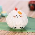 Adorable white resin chicken zongzi figurine for Dragon Boat Festival micro landscape decor - Egg Yolk Dumpling / Zongzi Collection