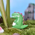 Small green resin dinosaur figurine for micro-landscape and succulent bonsai decor - Green