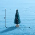 Mini árbol de Navidad azul nevado de 7 cm con base de madera para decoración de micropaisajes - 7cm / Azul