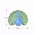 Figura de pavo real miniatura en resina para micropaisajes, 5,6 cm x 4,1 cm - Pavo Real con Cola Extendida (C0409)