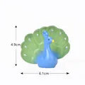 Pequeña figura de pavo real de resina para decoración de jardín, 6,1 x 4,9 cm - Pavo Real con Cabeza Girada (C0409)