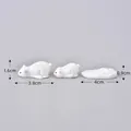 Set di 3 statuette animali in resina bianca con dimensioni per micro paesaggi - Kit Tre Pezzi Animale del Fumetto / Stile Orso Bianco (#5)