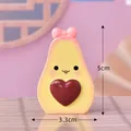 Cute avocado resin miniature ornament with heart for micro landscapes - Emotional Doll / Avocado Style 2 / Pink