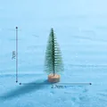 Mini árbol de Navidad de 7cm con efecto nieve y base de madera real - 7cm / Verde claro