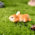 Adorable miniature orange resin squirrel figurine for micro landscape garden decor, 3.4cm long - Sleeping Squirrel (No. 4)