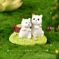 Adorable miniature white cat resin figurines for DIY garden micro-landscape decor - No.1 Spring Cat
