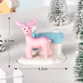 Miniature pink resin deer figurine for micro-landscape DIY gardening decor - No.4 Winter Deer