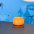 Miniature Halloween resin pumpkin ornament with winking face decoration, 2.2cm width - Little Pumpkin Green