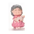 Schattig oma-figuurtje met witte kat voor microlandschap en taartdecoratie accessoires - Zittende Oma / Hand in Hand