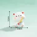 Cute polar bear fishing resin figurine for micro landscape snow scene decoration - No. 2 Fishing Bear