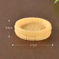 Petit bac miniature en résine avec grain de bois pour micro-paysages DIY, 3,1 cm de large - Style 8 (Bassine en Bois)