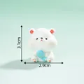 Miniature resin polar bear figurine holding blue fish, decorative 3.1x2.9cm micro ornament - No. 4 Sitting Bear with Fish