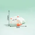 Cute resin polar bear figurine with fish accessory for micro landscape decor, 3x2.4cm - No. 6 Prowling Catching Bear