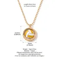 Collier pendentif volley-ball de plage jaune et blanc avec chaîne à billes, style sportif - Jaune Blanc & Bleu-Or
