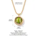 Collier pendentif balle de tennis en cuivre doré pour femme avec détails de mesure sportive. - Vert & Blanc-Or
